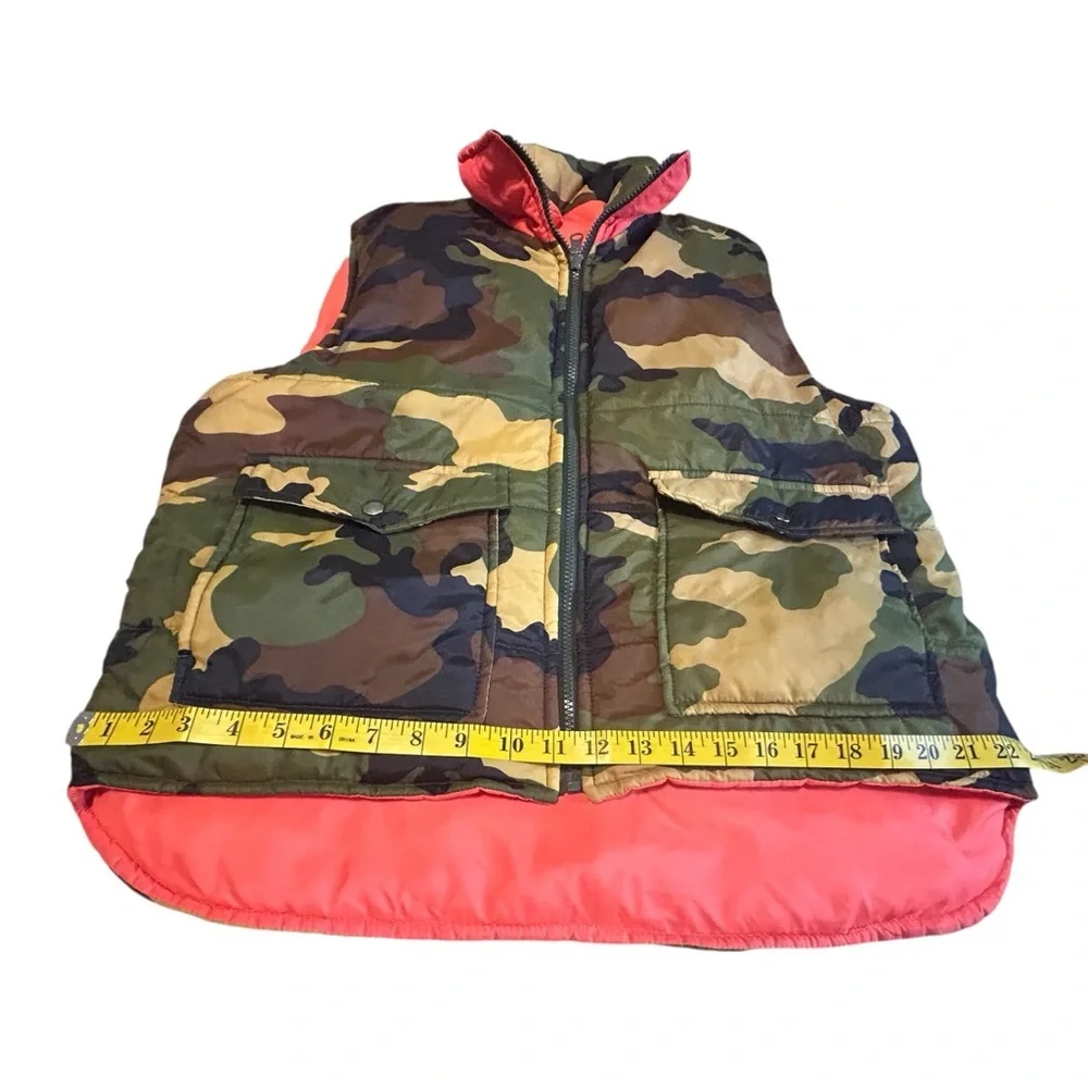 Vintage Winchester Reversible Camo Blaze Orange Vest Mens M Hunting - Picture 4 of 14